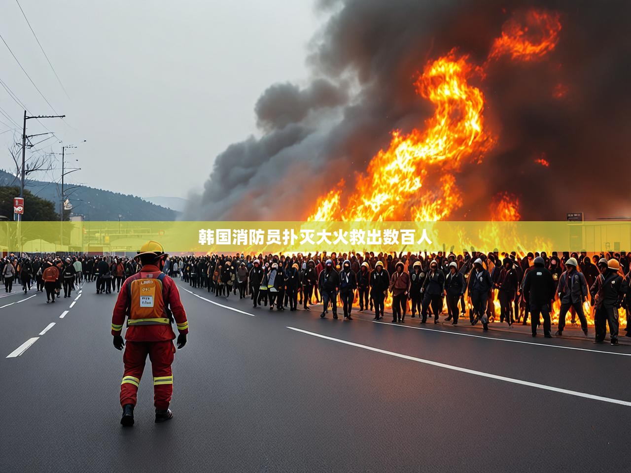 韩国消防员扑灭大火救出数百人 韩国消防员扑灭大火救出数百人