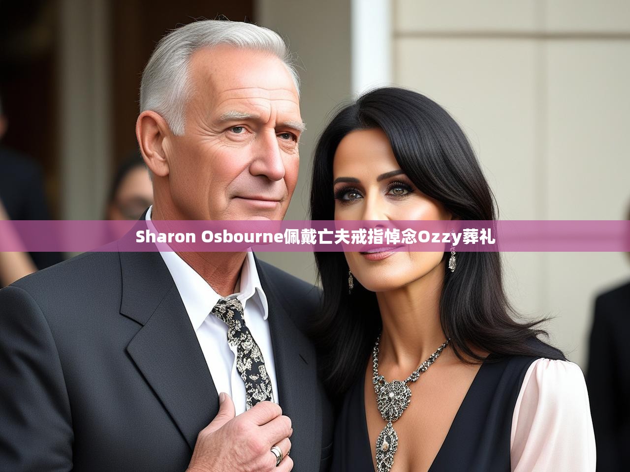 Sharon Osbourne佩戴亡夫戒指悼念Ozzy葬礼 Sharon Osbourne佩戴亡夫戒指悼念Ozzy葬礼