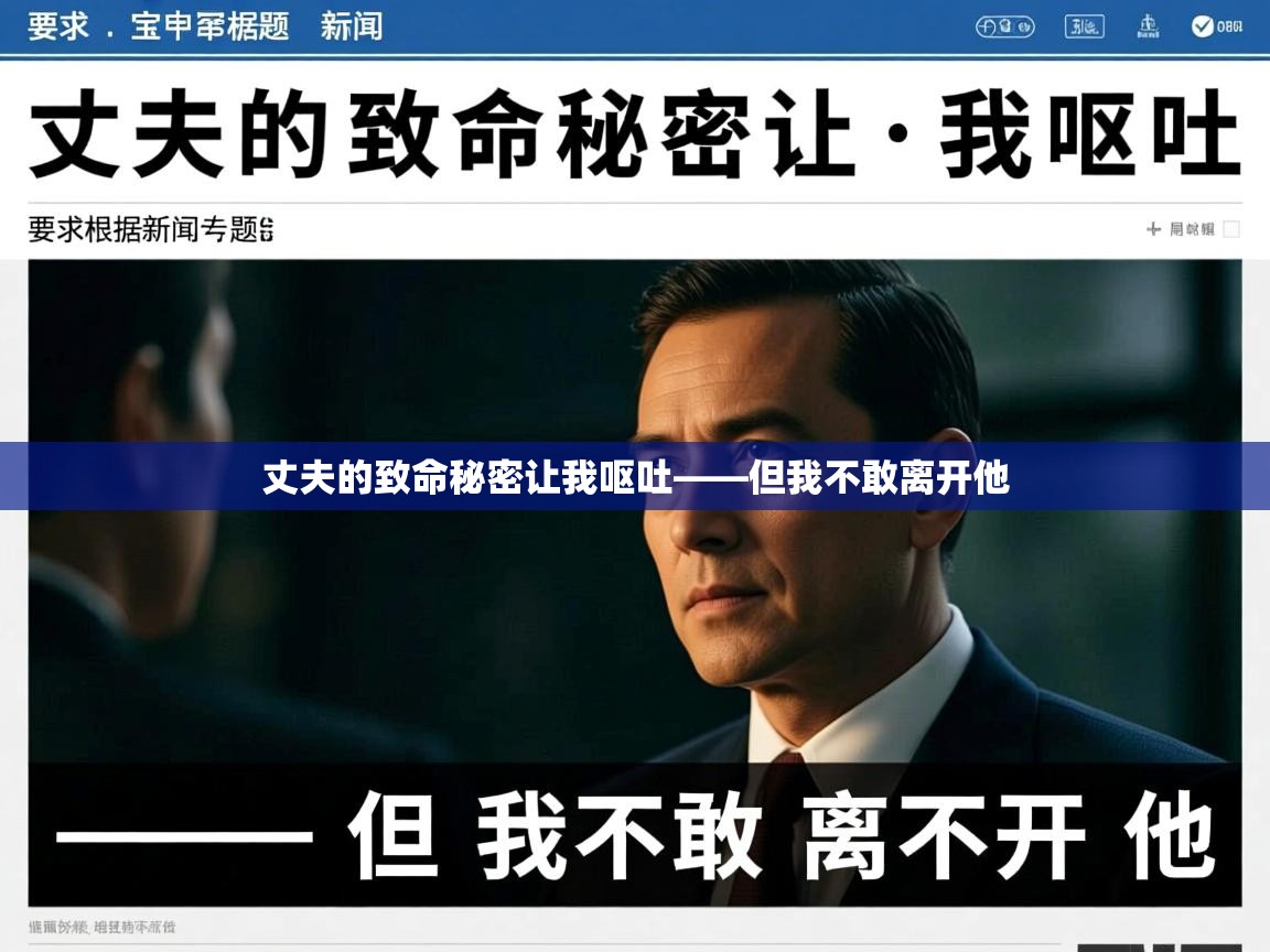 丈夫的致命秘密让我呕吐——但我不敢离开他 丈夫的致命秘密让我呕吐——但我不敢离开他