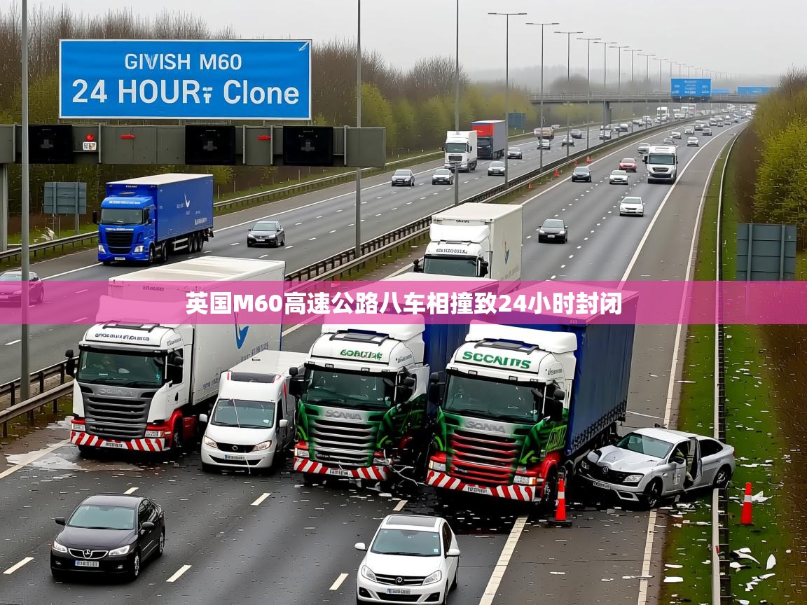 英国M60高速公路八车相撞致24小时封闭 英国M60高速公路八车相撞致24小时封闭
