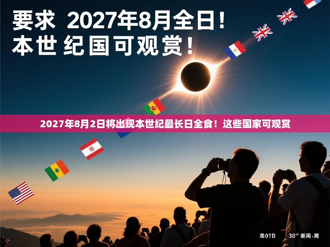 2027年8月2日将出现本世纪最长日全食!这些国家可观赏 2027年8月2日将出现本世纪最长日全食!这些国家可观赏